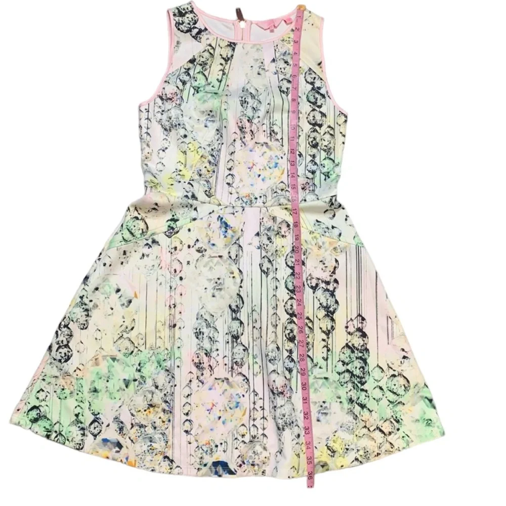 TED BAKER LONDON: Sapira Crystal Droplets' Neoprene Skater Dress - Size 3 (US 8)